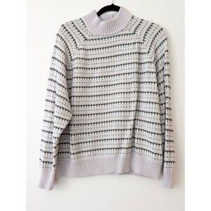 Lavender knit striped sweater size XL Artisan NY